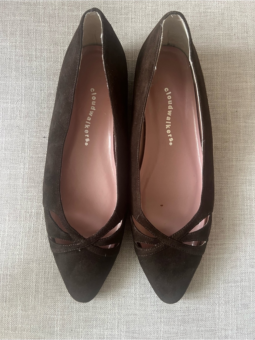 Cloudwalkers brown leather Ballet Flats, women’s 9W, office casual dressy